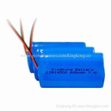 7.4V Lithium-ion Rechargeable Column Battery Pack, 800mAh Standard Capacity